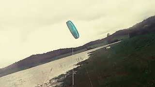 Flysurfer Peak 4, light wind and relaunch.