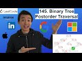 LeetCode 145. Binary Tree Postorder Traversal RECURSIVELY - Interview Prep Ep 68