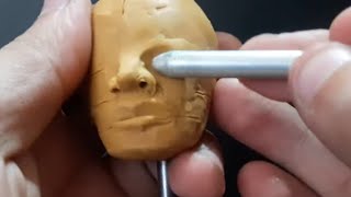 Paso 6 Tutorial como hacer fácil cabeza rostro en plastilina  modelado escultura Clay Art sculpting