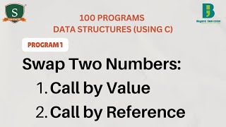 P1 Swap Two Numbers in C | Call By Value vs By Reference | 100 Programs in Data Structures (Using C)
