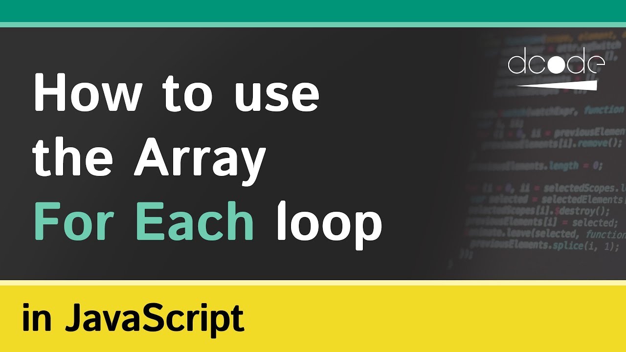 Array 'forEach' Method In Javascript (Array.prototype.forEach) - YouTube