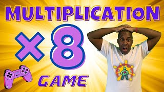 8X MULTIPLICATION GAME! BRAIN BREAK EXERCISE, MOVEMENT ACTIVITY. MATH GAME. TIMES TABLES