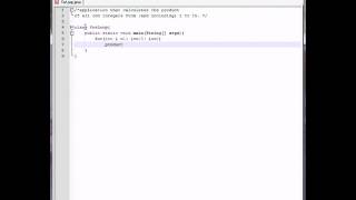 JAVA Tutorial: for loop prints product of 1 - 15