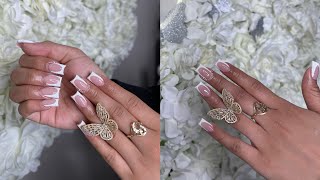 BEGINNER NAIL TUTORIAL | SHORT NAILS | FRENCH TIP TUTORIAL | KAYSKLAWSS