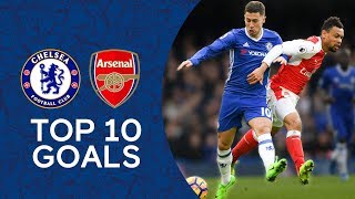 Essien Screamer, Hazard's Incredible Solo Goal | Top 10 Goals Against Arsenal | Chelsea Tops