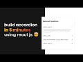Build a React Accordion from Scratch | ReactJS And Tailwindcss tutorial