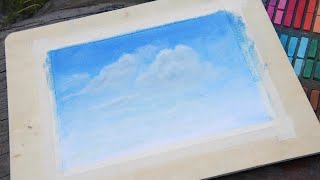 大自然粉彩寫生（第一篇：藍天白雲）│ Pastel Nature Sketching (Part One: Blue Sky and Clouds)