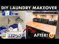 DIY LAUNDRY ROOM MAKEOVER w/ Plywood Countertops & Organization! 🧺