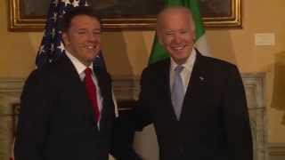 Renzi incontra Joe Biden a Villa Taverna