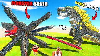 WHALE GODZILLA vs MONSTER SQUID Animal Revolt Battle Simulator Game Hindi CHOP SHINCHAN AMAAN TEAM