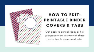How to Edit: Printable Binder Covers and Tabs from The Organization Toolbox