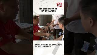 Dahil umano sa sumabog na cellphone, rider, naaksidente #shorts | 24 Oras