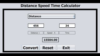 How to Calculate Distance Speed and Time in Java NetBeans