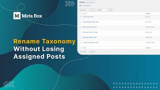 Rename Taxonomy Without Losing Assigned Posts | Meta Box Tutorial