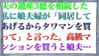 夫の遺産3億を相続した私に娘夫婦が「同居してあげるからタワマンを買って」と言った。高級マンションを買うと娘夫婦が「老害はベランダで十分嫌なら出て行け！」と言うので、私は「いいの‛？」と尋ねた。→結…