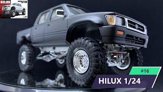 #16 HILUX (ハイラックス ピックアップ ダブルキャブ リフトアップ) 1/24 アオシマ なべさんnabe-sanのチャンネル【カーモデル】