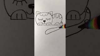 Simple drawing for kids | Cats | wow art | easy drawing | smpation art #cat #shorts