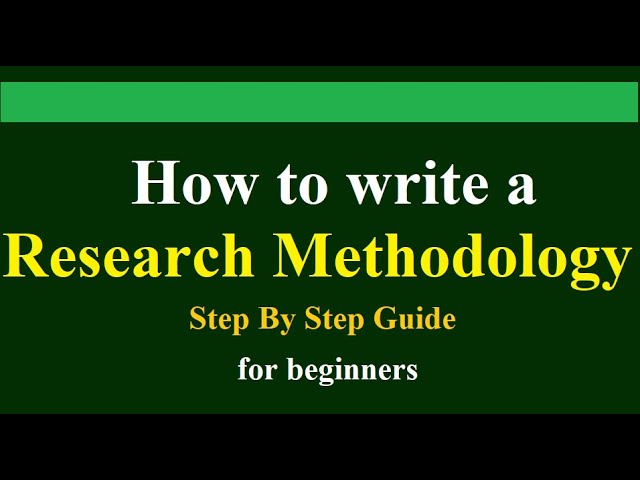 🌷 How To Write A Methodology Example. How To Write A Methodology (With ...