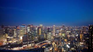 梅田空中庭園　タイムラプス　夕暮れ～夜景