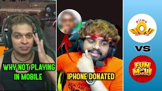 Sahara YT Donated Iphone to a Streamer | Why Unq gamer not playing in Mobile | Filmymoji Vs Funmoji