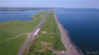 北海道　小清水原生花園　ドローン空撮