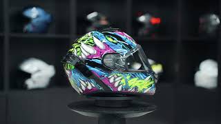 Discover the Shark Spartan RS Shaytan Black Green Violet Motorcycle Helmet | Product Overview