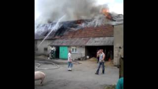 Pożar obory w Lipinie