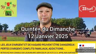 MAX 1-2-3 Turf vos pronostics Quinté+ du Dimanche 12 Janvier 2025 ‎@max1-2-3turfvospronosticsh2