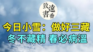 今日小雪：做好這三藏！冬不藏精，春必病溫。二十四節氣小雪—致遠書香