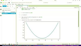 Python plotting Quadratic function