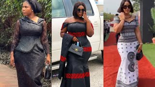 LATEST GHANA FUNERAL SKIRT AND BLOUSE STYLES, FUNERAL BLACK AND WHITE OUTFIT,FUNERAL STYLES