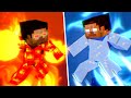 Monster School : Ice Herobrine Vs Fire Herobrine - Minecraft Animation