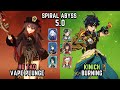 [F2P] C0 Hu Tao Vape Plunge & C0 Kinich Burning | Spiral Abyss 5.0 Floor 12 9⭐| Genshin Impact