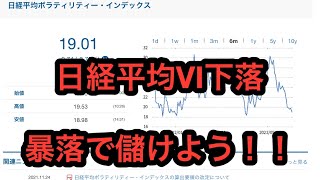 【20】日経平均VI下落！暴落で儲けよう！日経225オプション【有料級】初心者が、実は1番FIREしやすい！儲かる　資産が増える　急落　暴落　日経平均　急騰　ビットコイン　バイナリー　米国株　レバナス