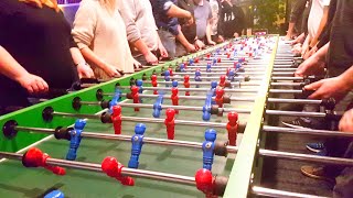 Funny Playing Biggest Foosball Table Football [Try not to laugh]