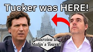 💥Interview Analysis!🤔from an AMERICAN in MOSCOW!🇺🇸WHAT did TUCKER CARLSON Say @ Stalin’s Tower!?🇷🇺