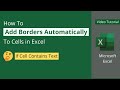 How to add borders automatically to cells in Excel