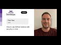 Rob Bos — How to use GitHub Actions with security in mind