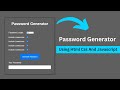 Create a password generator app Javascript