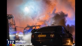 Twee auto's uitgebrand in Hoogezand; politie vermoedt brandstichting