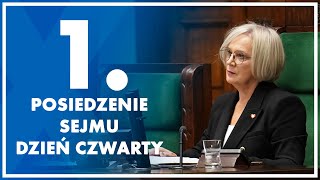 1. posiedzenie Sejmu - dzień czwarty, 22 listopada 2023 r.