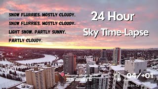 Edmonton Winter Wonderland | 24-Hour Sky Time-lapse in Alberta, Canada! (2025.01.12)