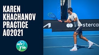 KAREN KHACHANOV Practice Session | Australian Open 2021
