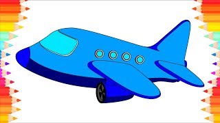 How to Draw Cartoon Plane for Kids✈️ Step by Step Art Drawing. DIY Coloring Pages for Children