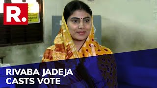 BJP's Jamnagar North Candidate Rivaba Jadeja Casts Vote As Gujarat Goes To Polls