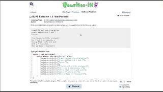 Java Practice-it Introduction to Java Programming | Exercise 1.3 WellFormed
