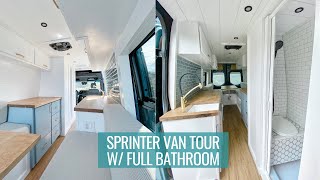 VAN TOUR: luxury van conversion with bathroom for solo female | OFF GRID TINY HOME TOUR