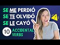 SE in Spanish! Why SE ME cayó, SE LE olvidó, SE NOS perdió? - Accidental SE: 10 Verbs [Episodio 447]