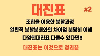 대진표,분할과분배,조합:조합을이용한분할과정,일반적인 분할분배와의차이점 분명히이해,토너먼트부전승,대진표경우의수