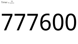 777600 Second Countup Timer